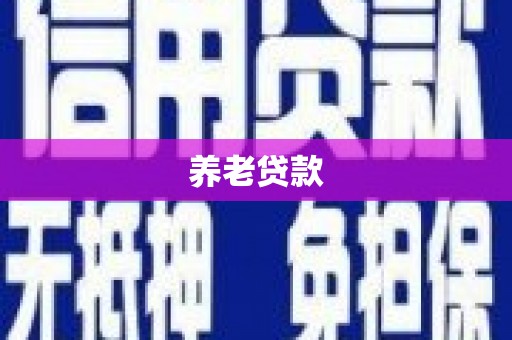 池州养老贷款