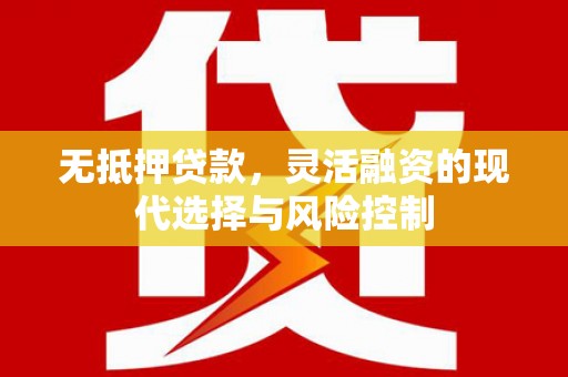 池州无抵押贷款，灵活融资的现代选择与风险控制