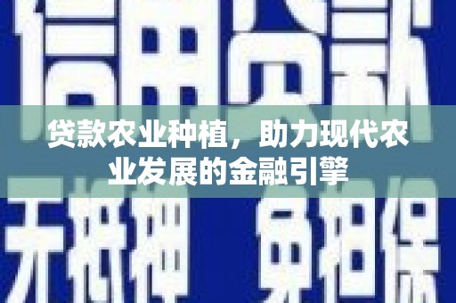 池州贷款农业种植，助力现代农业发展的金融引擎